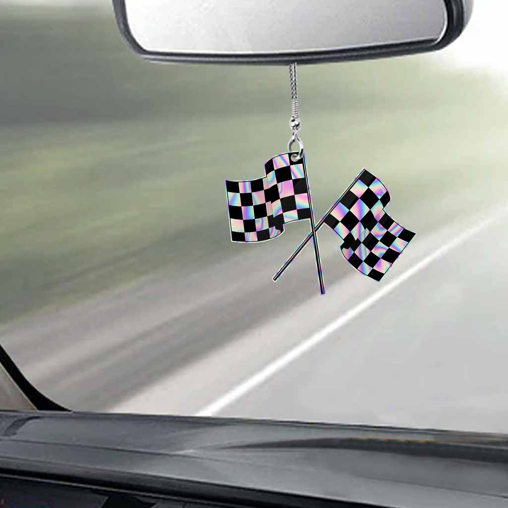 Racing Flag Car Ornament (Printed On Both Sides)