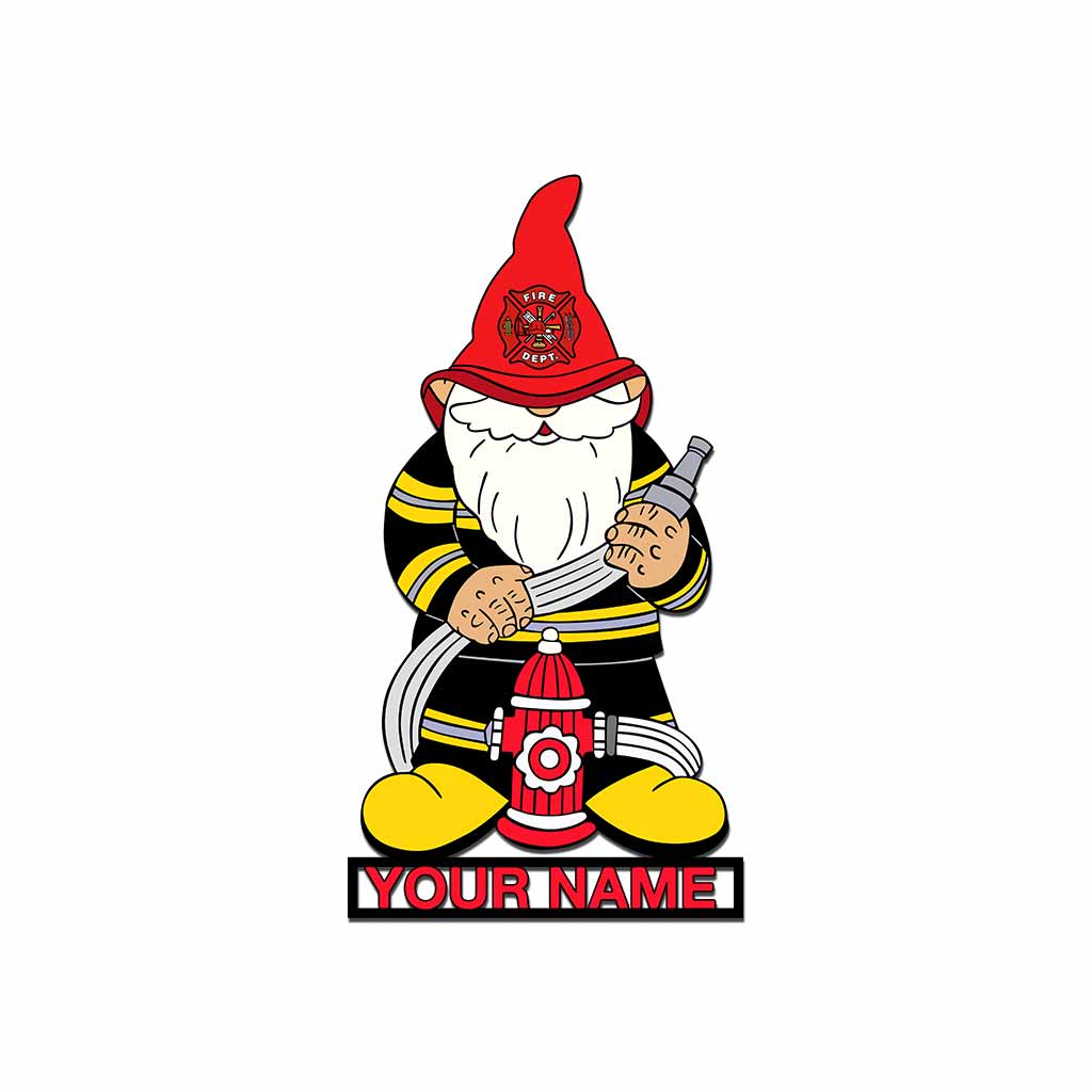 Feuerwehr-Gnome - Personalisiertes Schild aus geschnittenem Metall