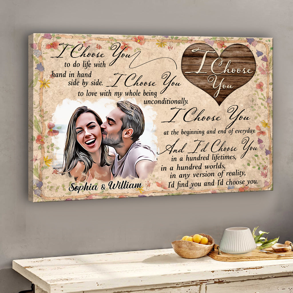Ich wähle dich – Personalisierte Leinwand und Poster für Paare