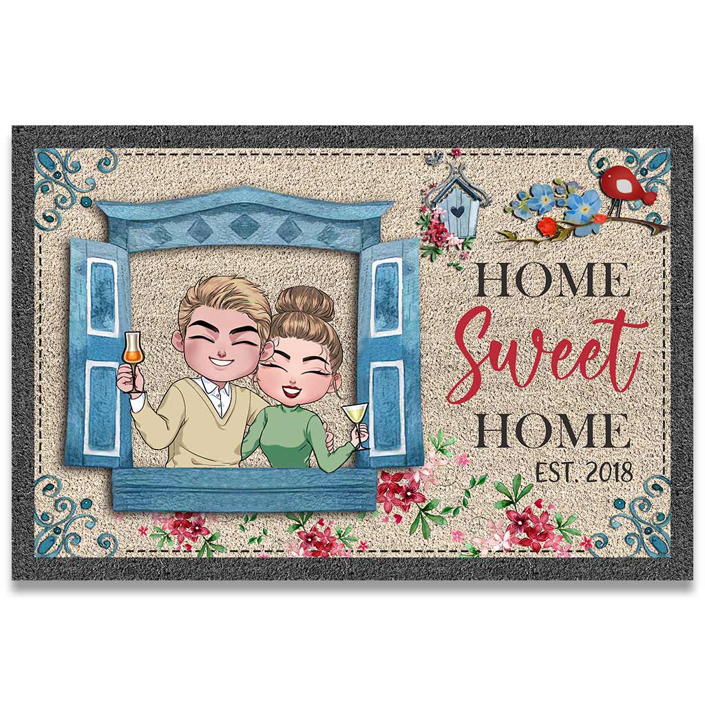 Home Sweet Home - Personalized Couple Doormat