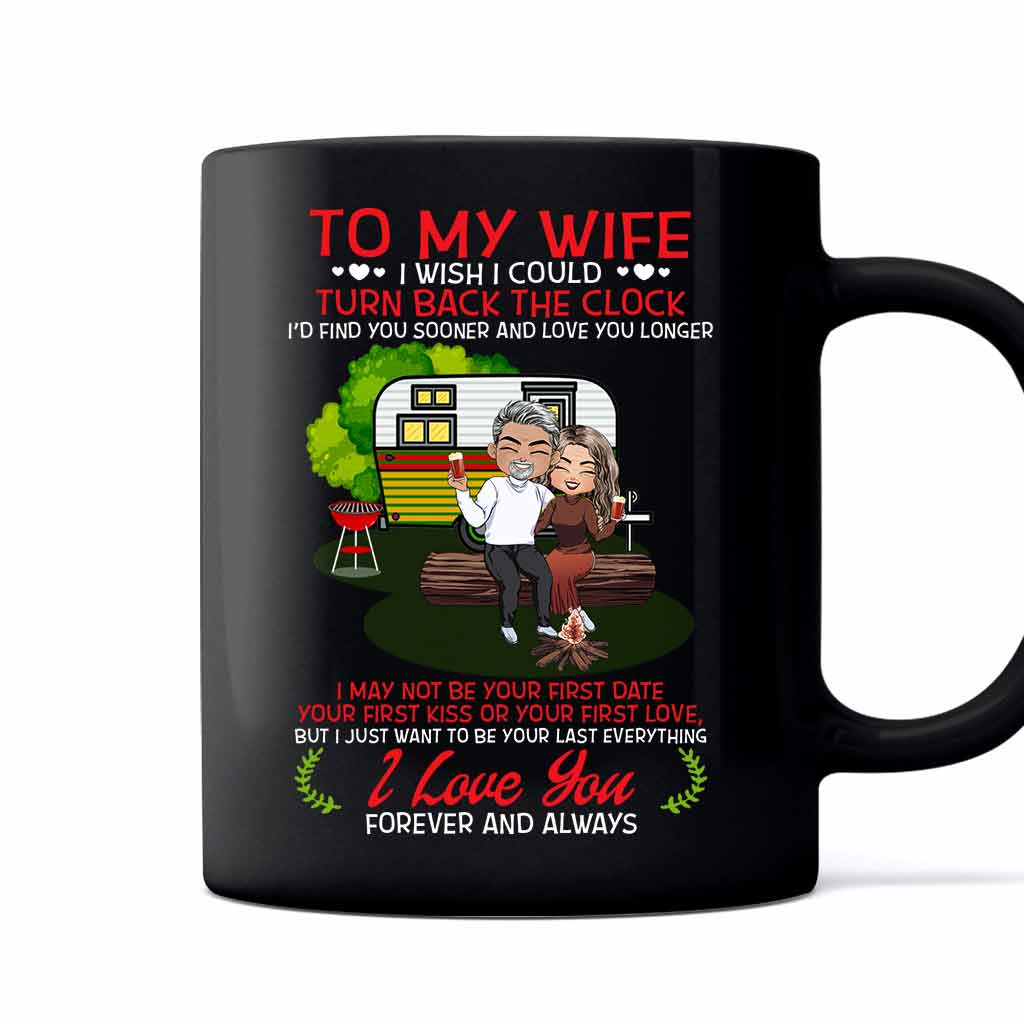 Mug de camping personnalisé « Si seulement je pouvais remonter le temps »