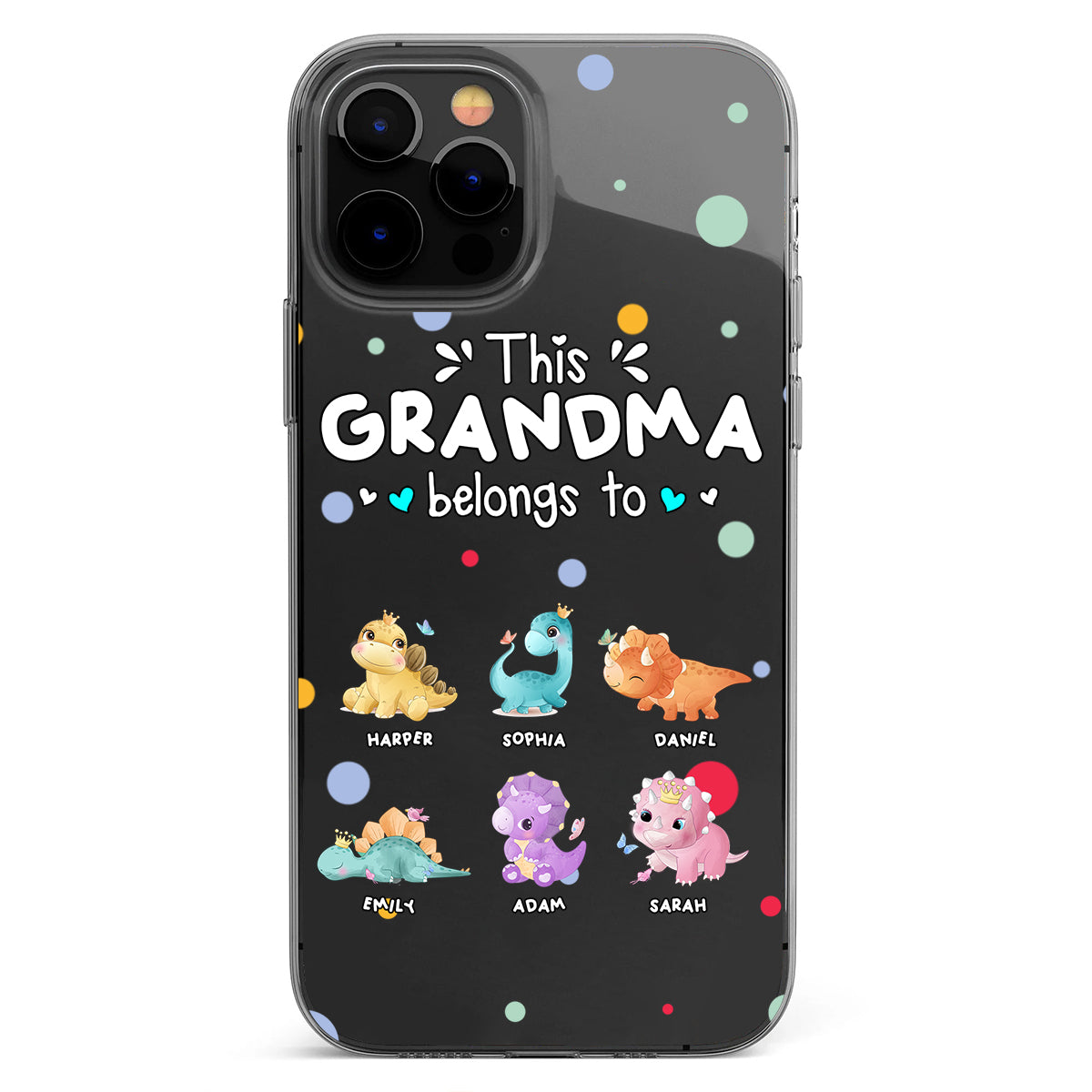 Diese Hülle gehört Oma – Geschenk für Oma, Tante, Onkel, Opa, Mama, Papa – Personalisierte, transparente Handyhülle