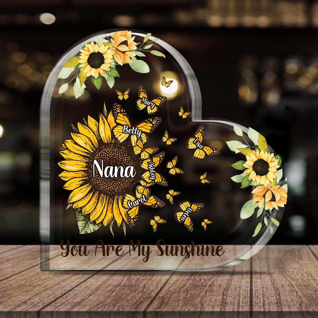 Beautiful Sunflower My Greatest Blessings - Gift for grandma, mom, aunt - Personalized Custom Shaped Acrylic Plaque