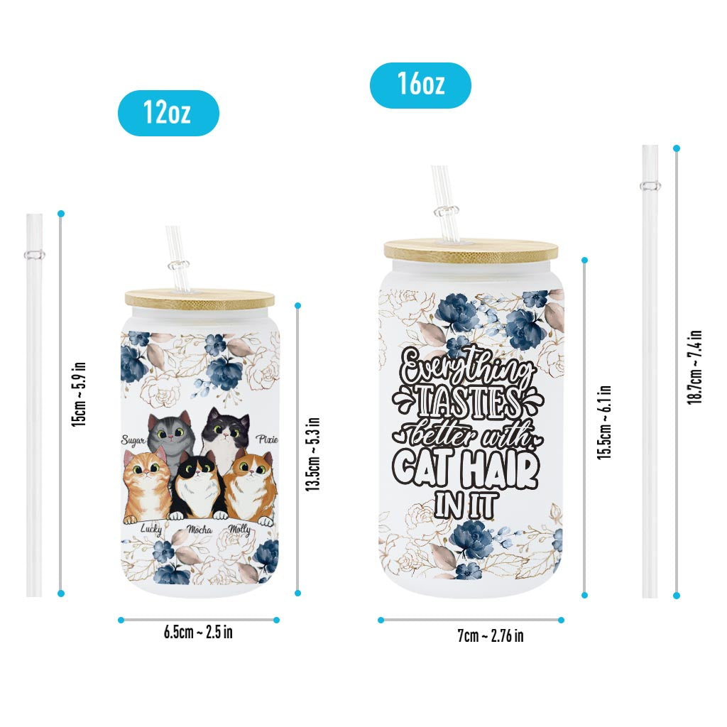Everything Tastes Better - Cat gift for dog lover - Personalized Can Glass
