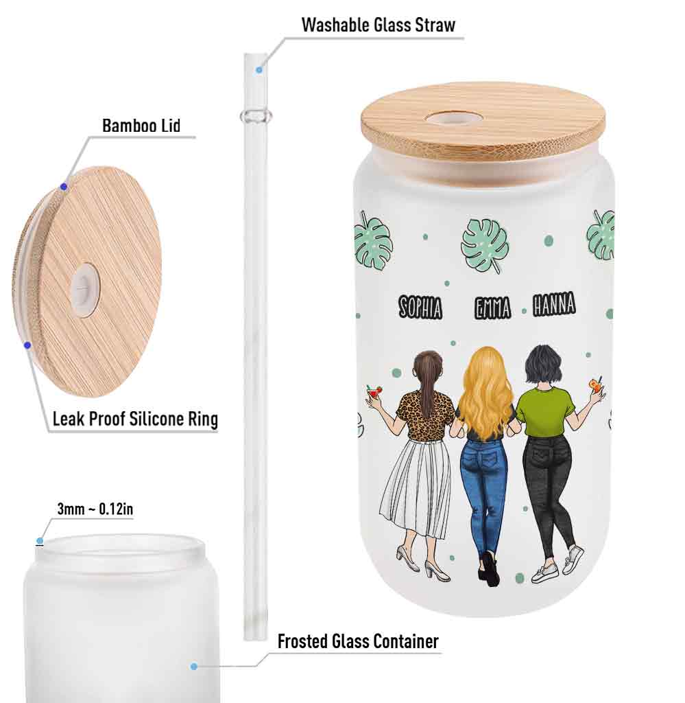Besties Forever - Personalized Bestie Can Glass