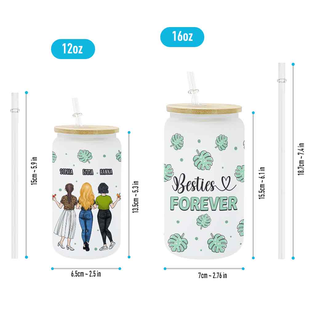 Besties Forever - Personalized Bestie Can Glass
