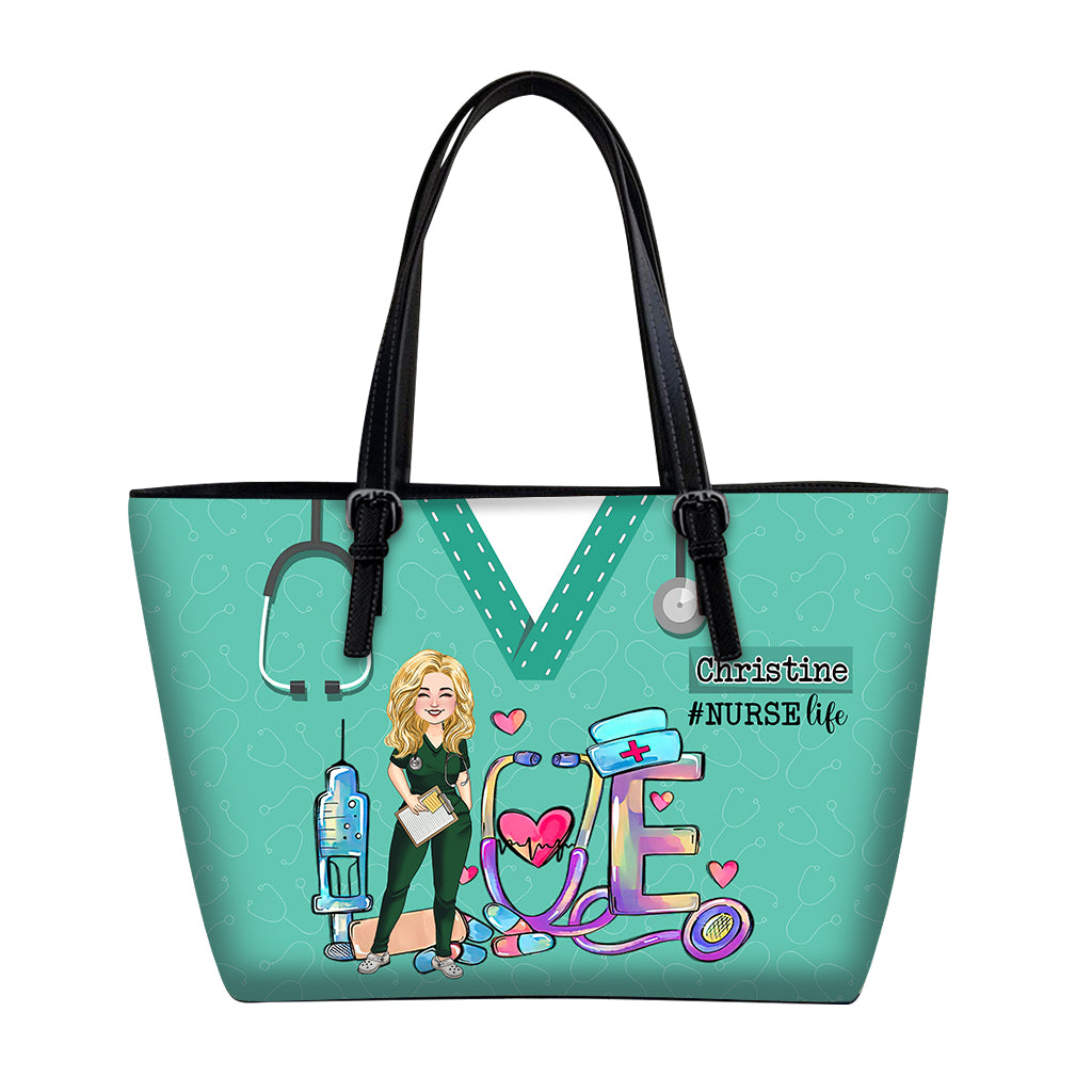 Vie d'infirmière - Sac en cuir personnalisé pour infirmière