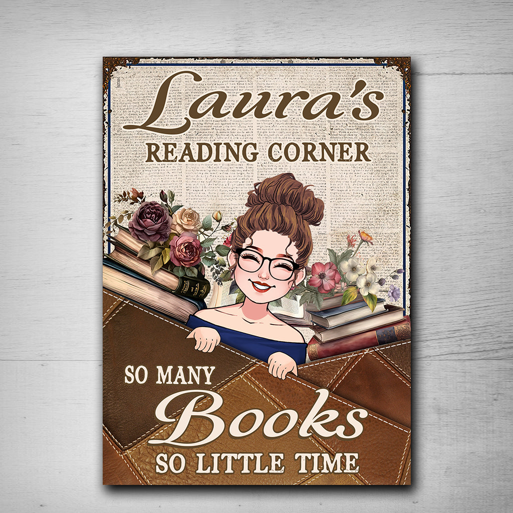 So Many Books So Little Time - Personalized Book Rectangle Metal Sign