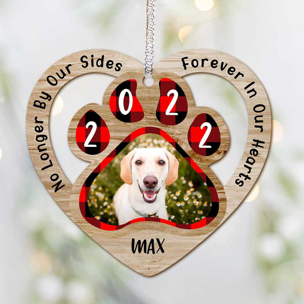 No Longer By Our Sides Forever In Our Hearts - Dog gift for who lose dog - Personalized Ornament