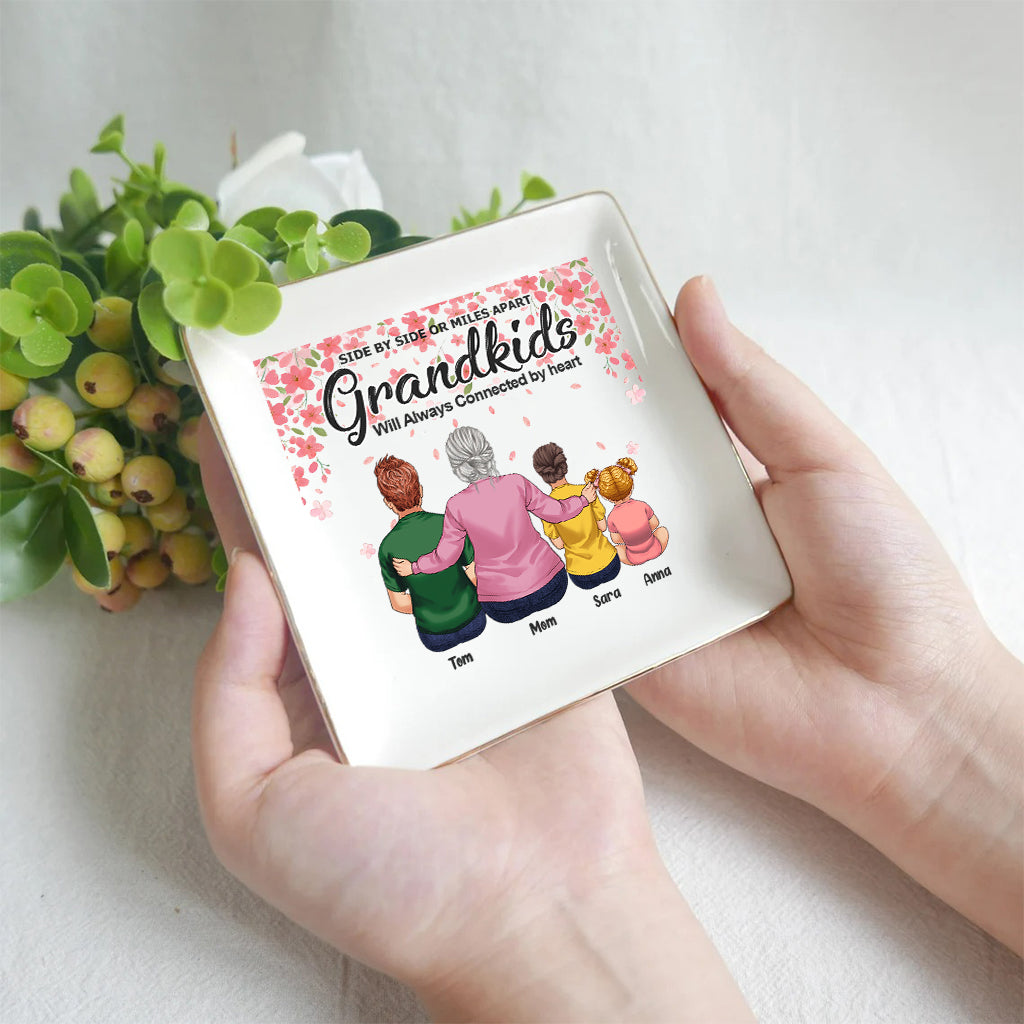 Side By Side - Gift for grandma, grandpa - Personalized Jewelry Dish