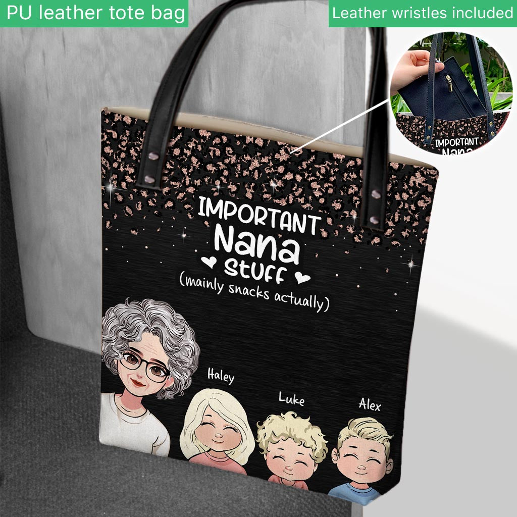 Important Nana Stuff - Personalized Mother's Day Grandma Tote Bag