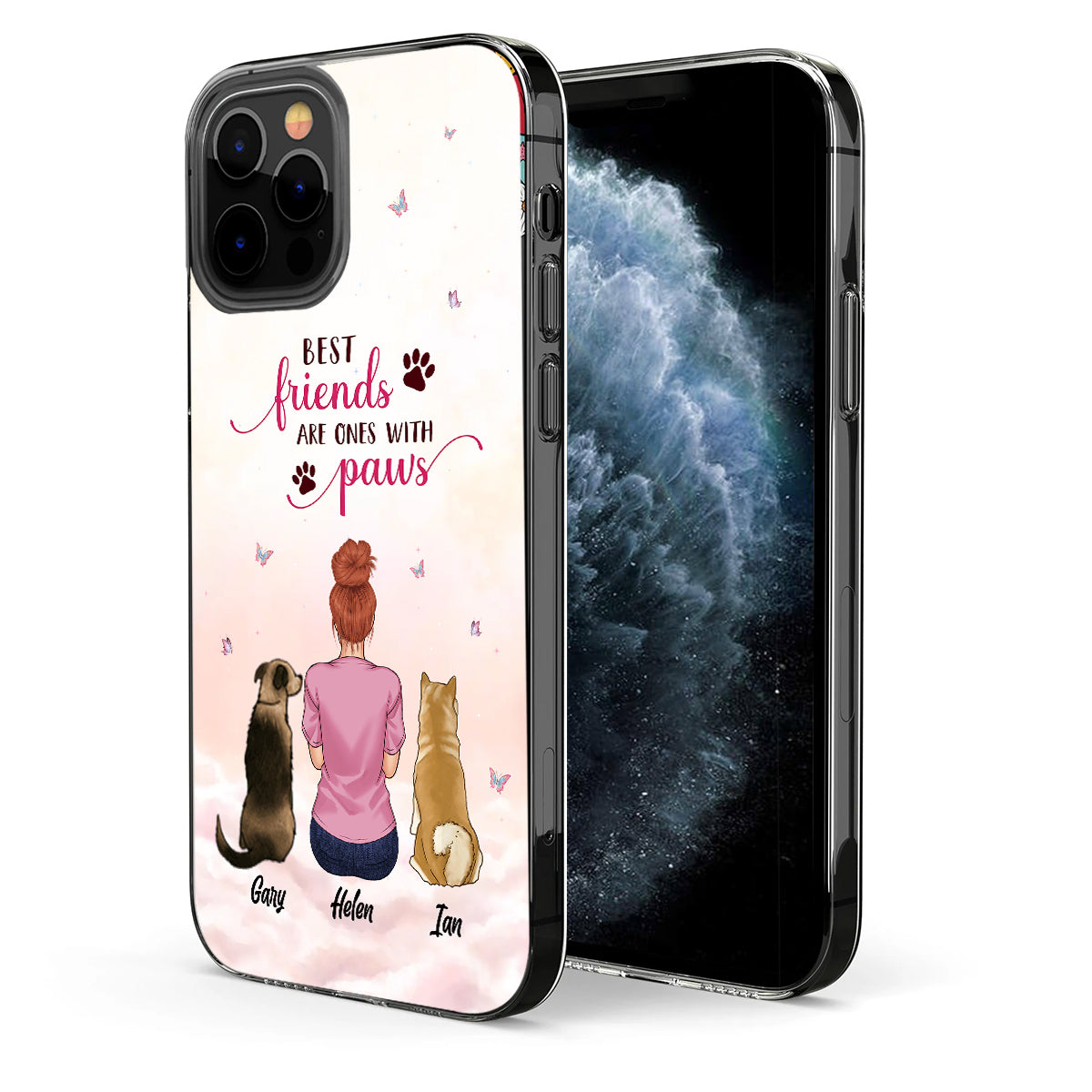 Best Friends Are Ones With Paws - Personalized Dog Clear Phone Case