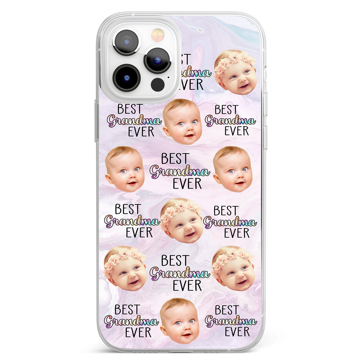 Meilleure grand-mère du monde - Cadeau pour grand-mère, maman, tante - Coque de téléphone transparente personnalisée