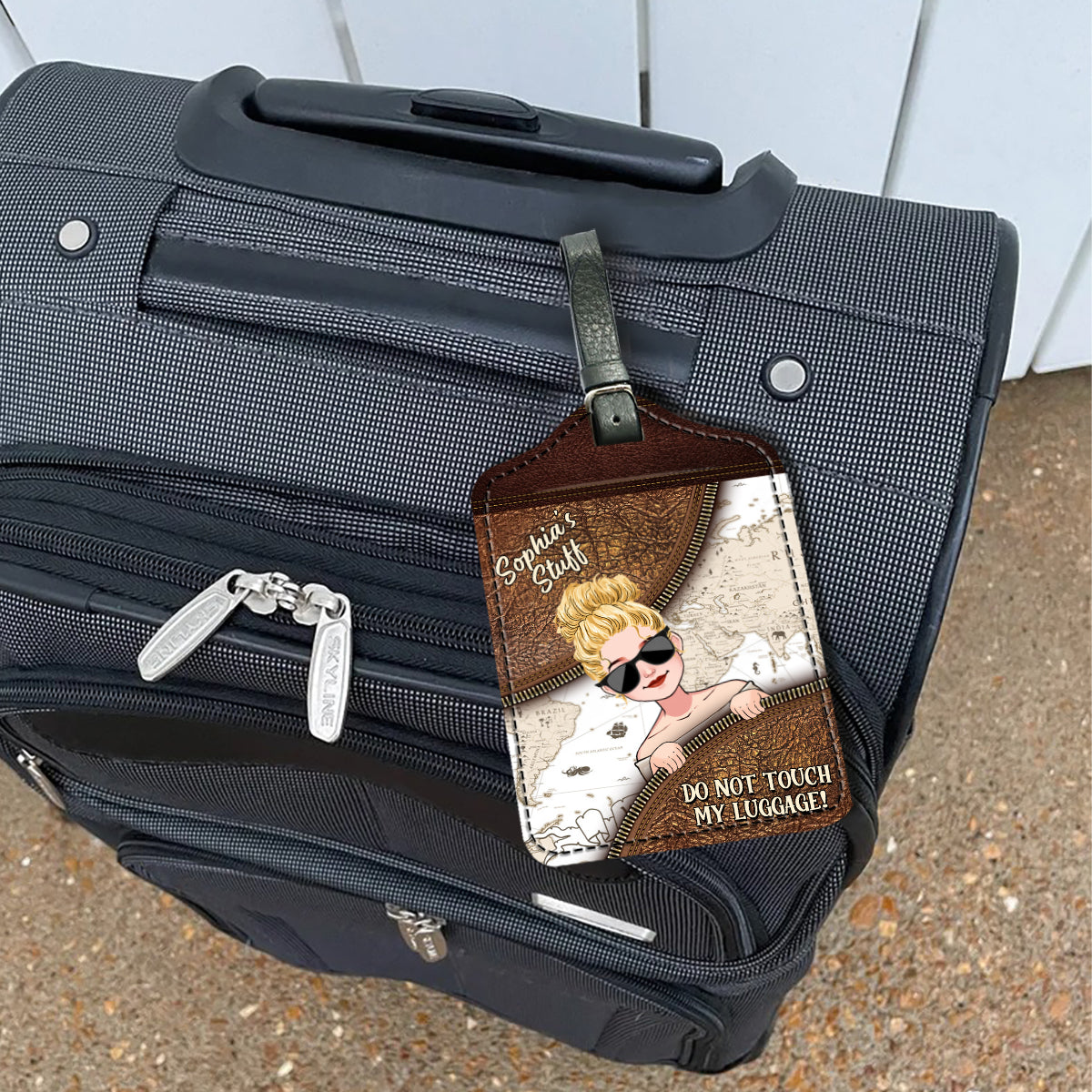 Find Joy In The Journey - Personalized Travelling Leather Luggage Tag