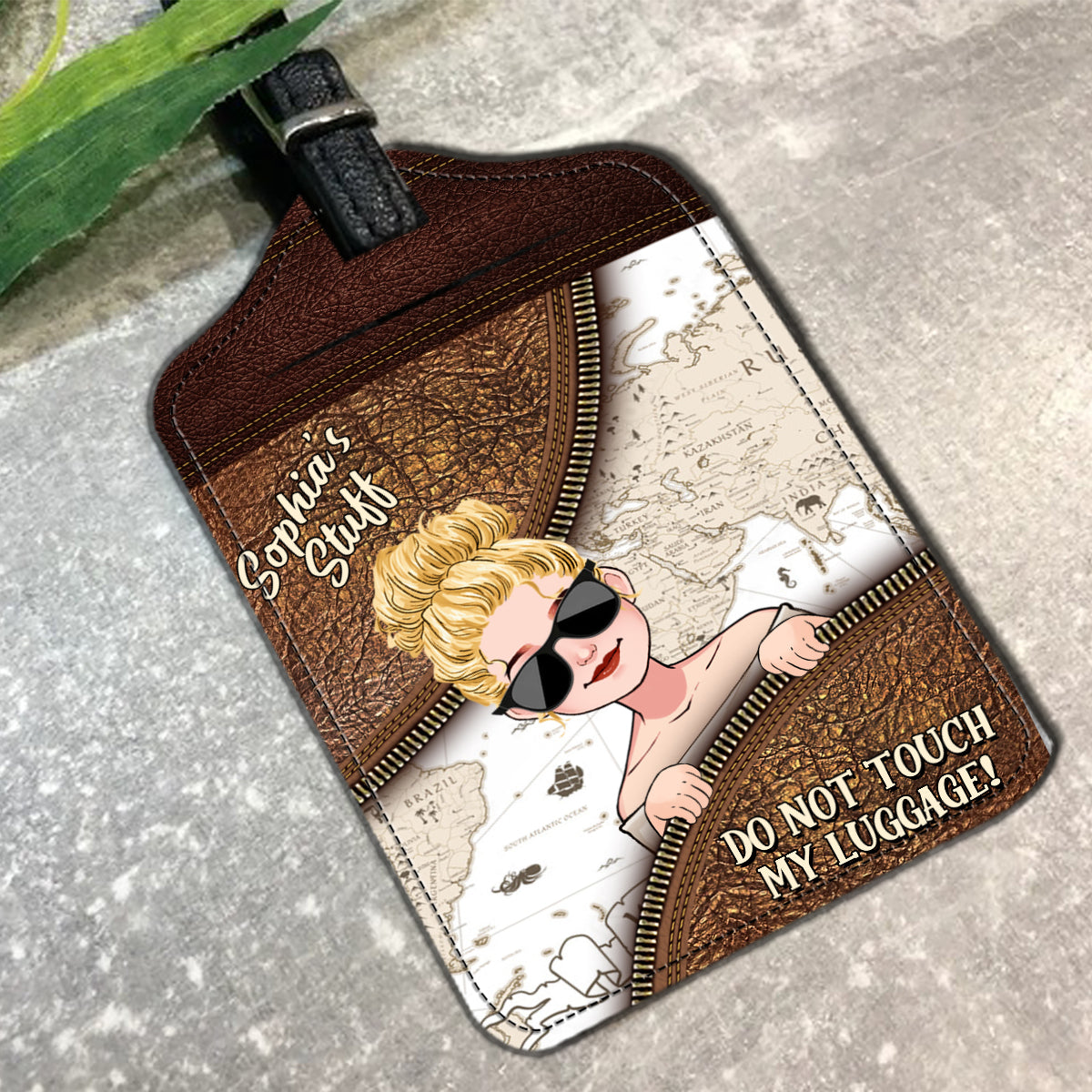 Find Joy In The Journey - Personalized Travelling Leather Luggage Tag