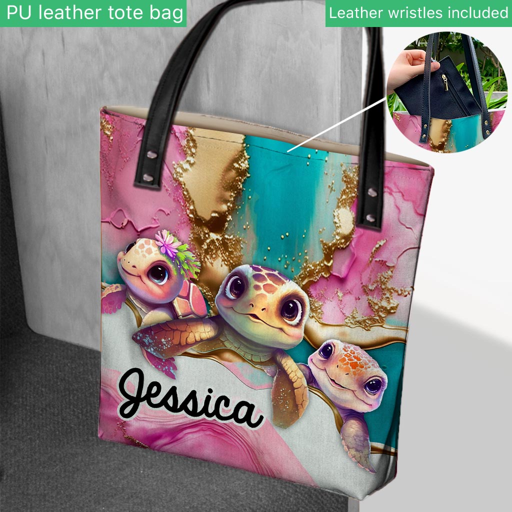 Salty Lil' Beach - Personalized Turtle Tote Bag