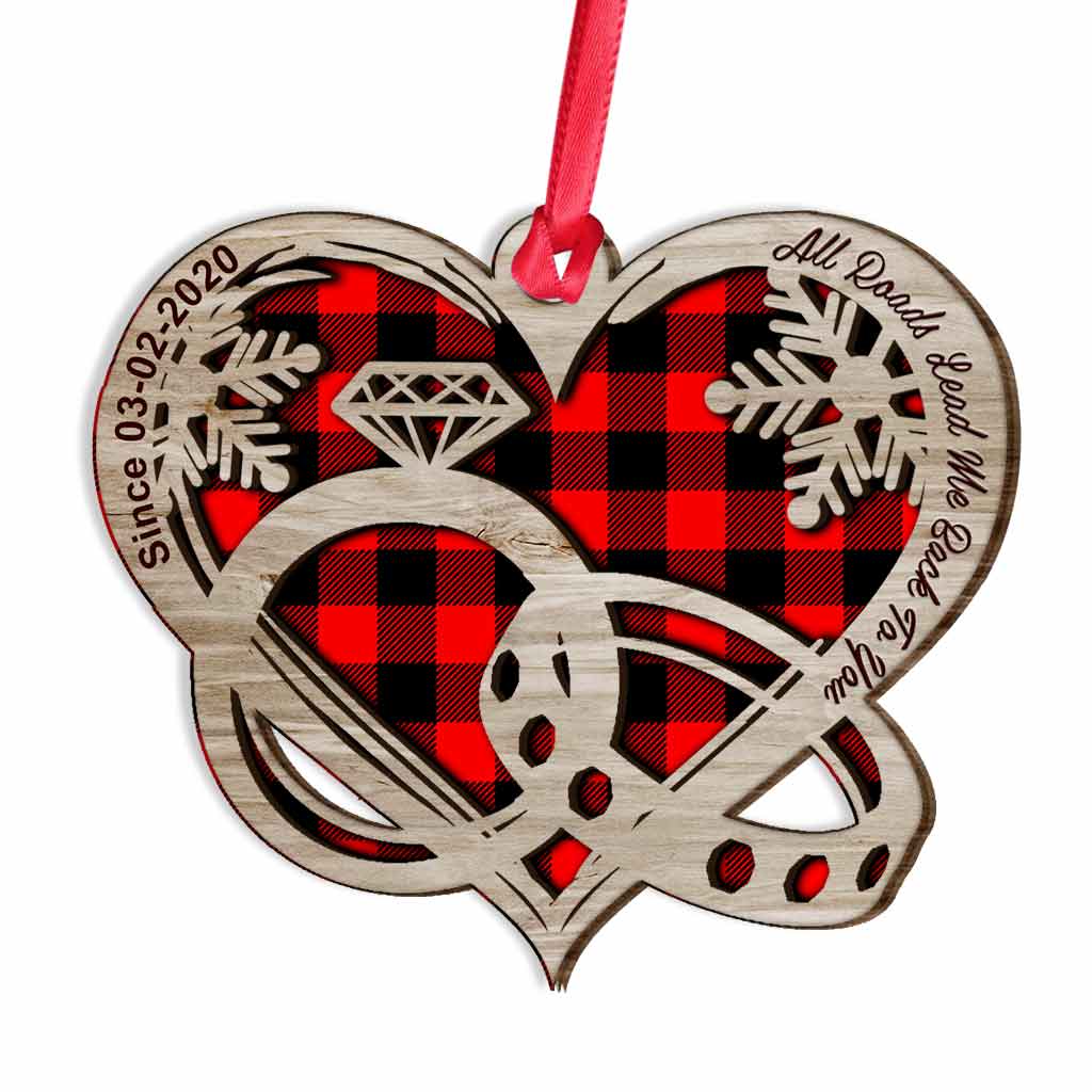 All Roads Lead Me Back To You - Personalized Couple Layered Wood Ornament