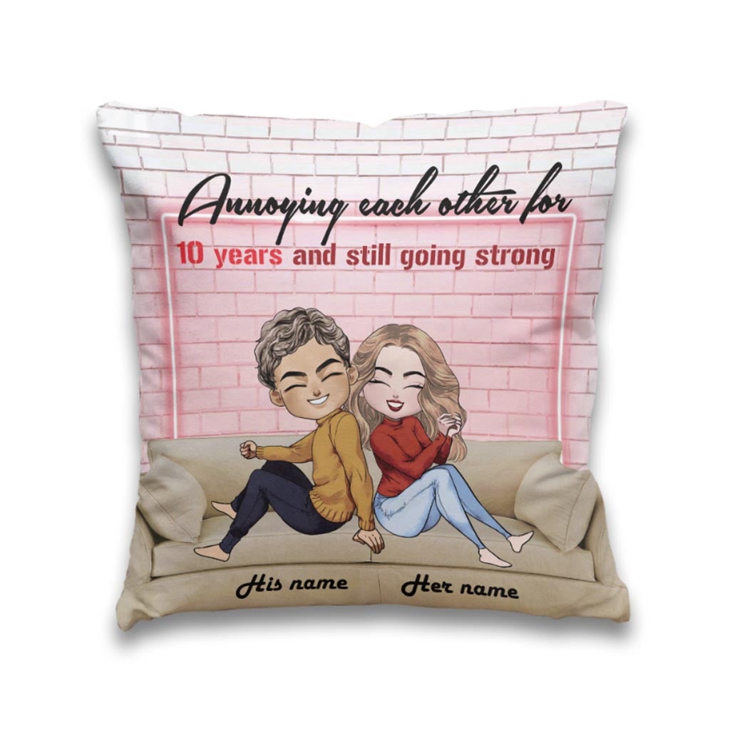 Annoying Each Other - Personalized Couple Throw Pillow
