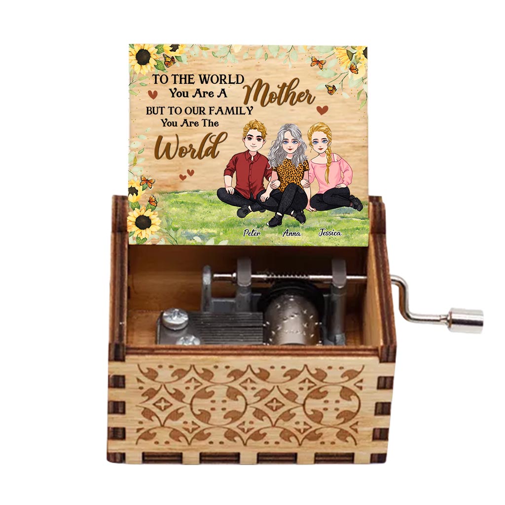 To The World You Are A Mother - Personalized Mother's Day Mother Hand Crank Music Box