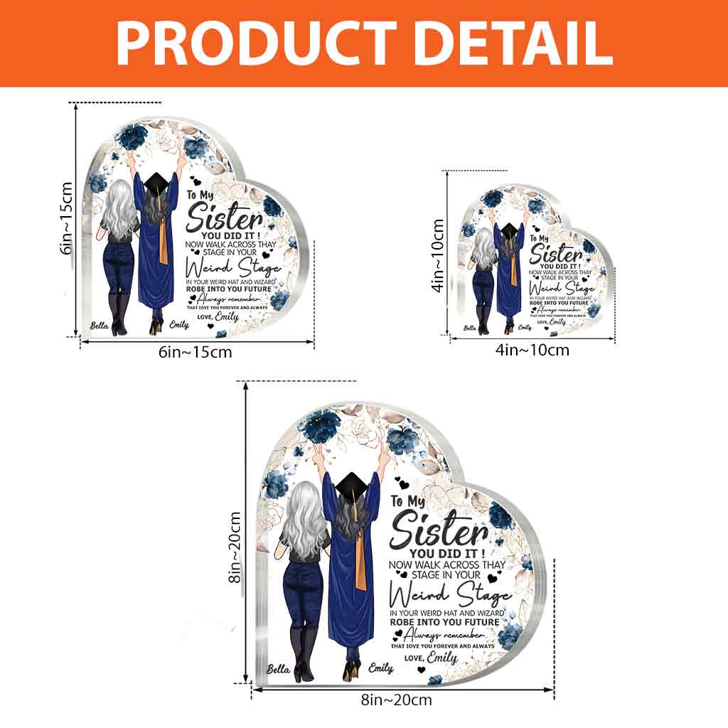 You Did It - Graduation gift for daughter, sister - Personalized Custom Shaped Acrylic Plaque