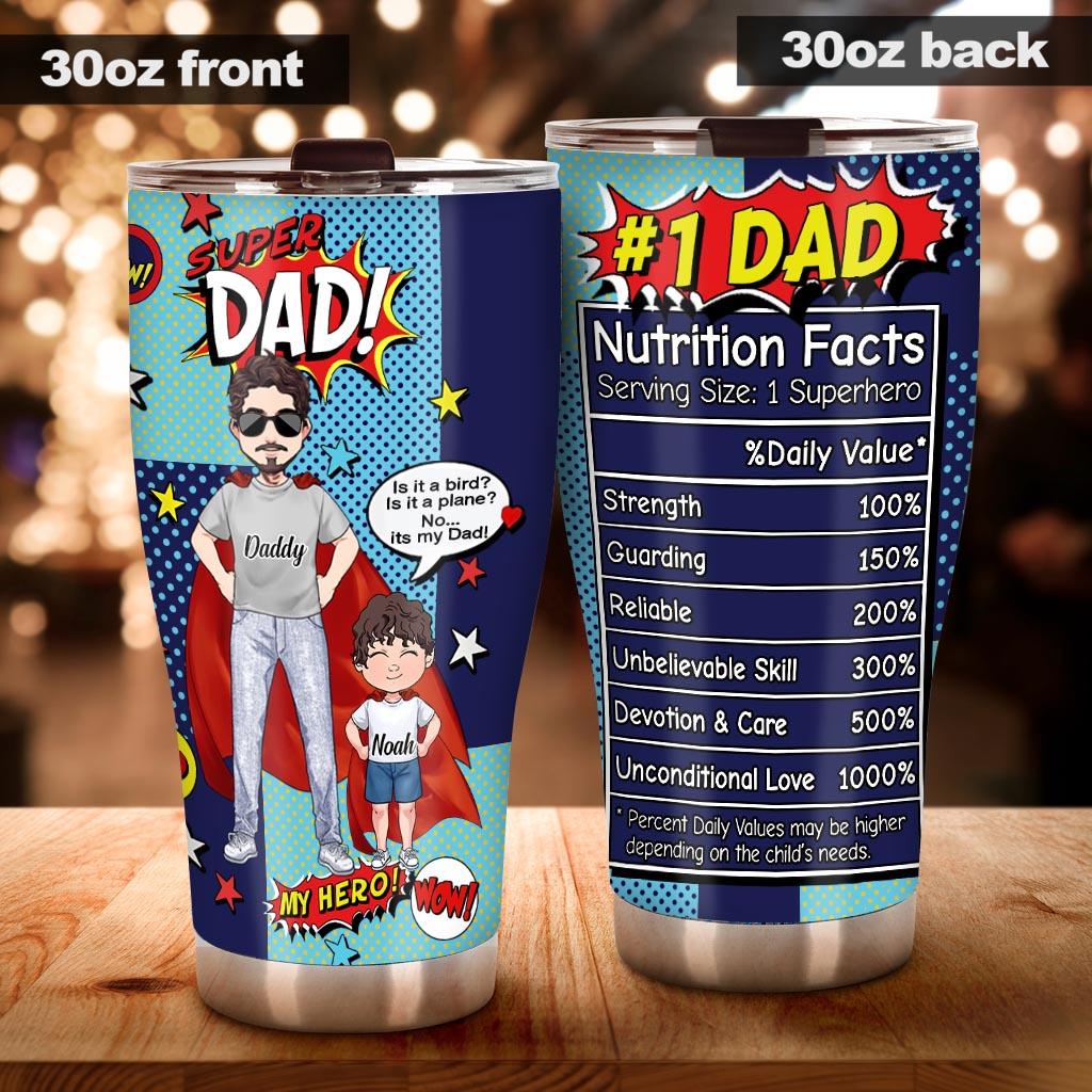 Super Dad Super Hero - Personalized Father's Day Father Tumbler