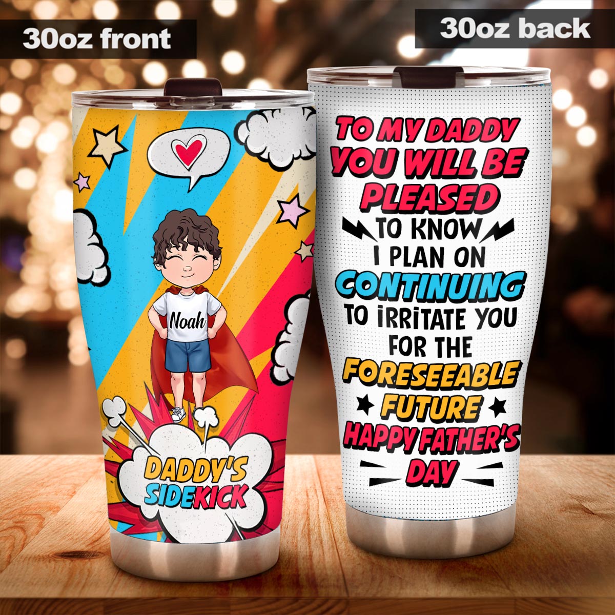 Dear Super Daddy - Personalized Father's Day Father Tumbler