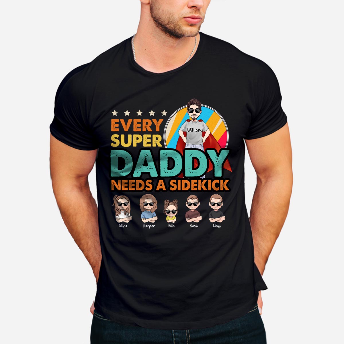 Super Dad Super Hero - Gift for dad, grandpa, uncle, brother - Personalized T-shirt And Hoodie
