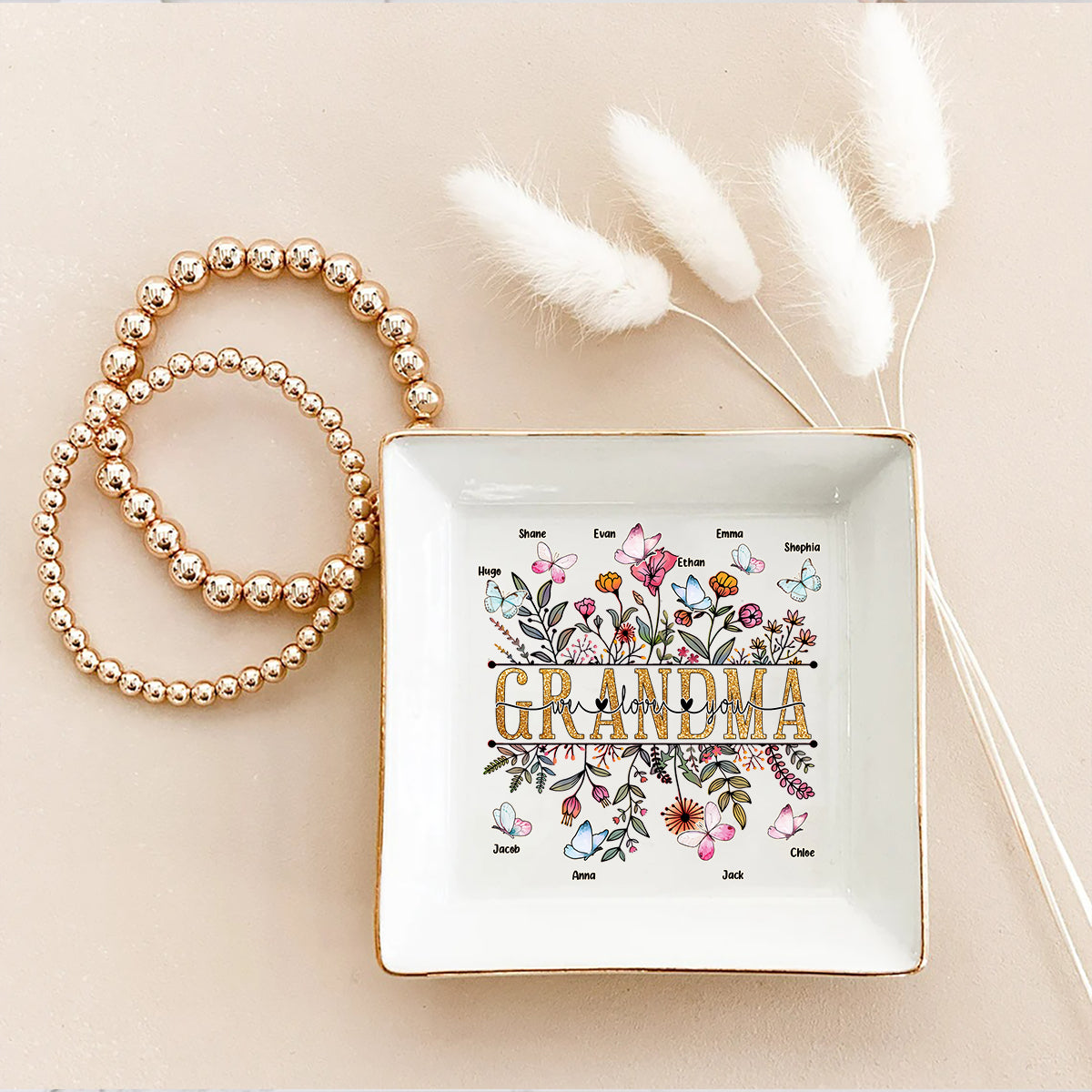 Grandma We Love You - Personalized Mother's Day Grandma Jewelry Dish