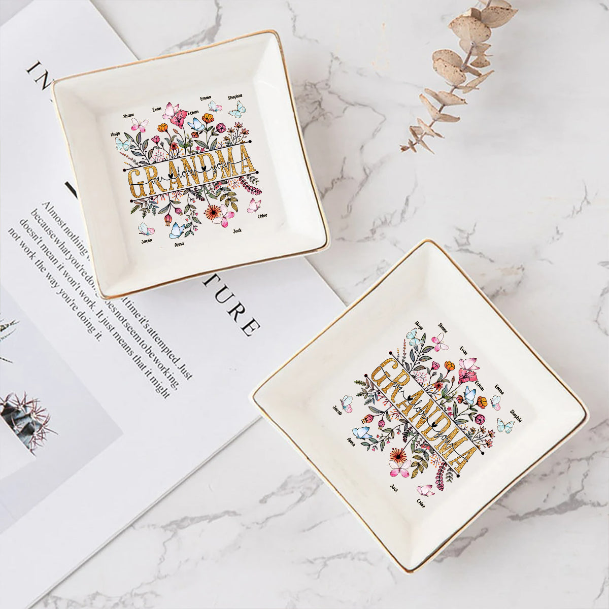 Grandma We Love You - Personalized Mother's Day Grandma Jewelry Dish