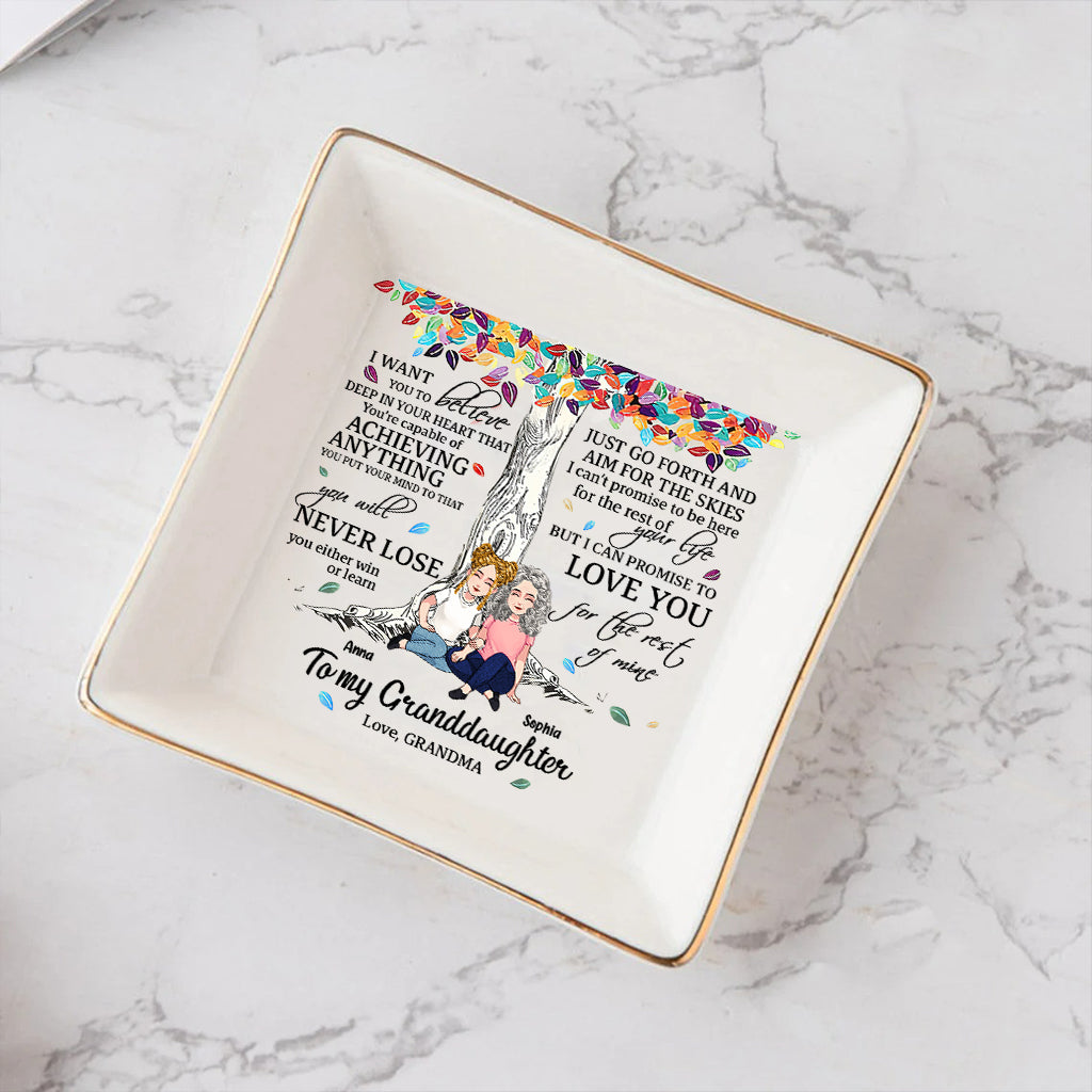 To My Granddaughter - Personalized Mother's Day Grandma Jewelry Dish