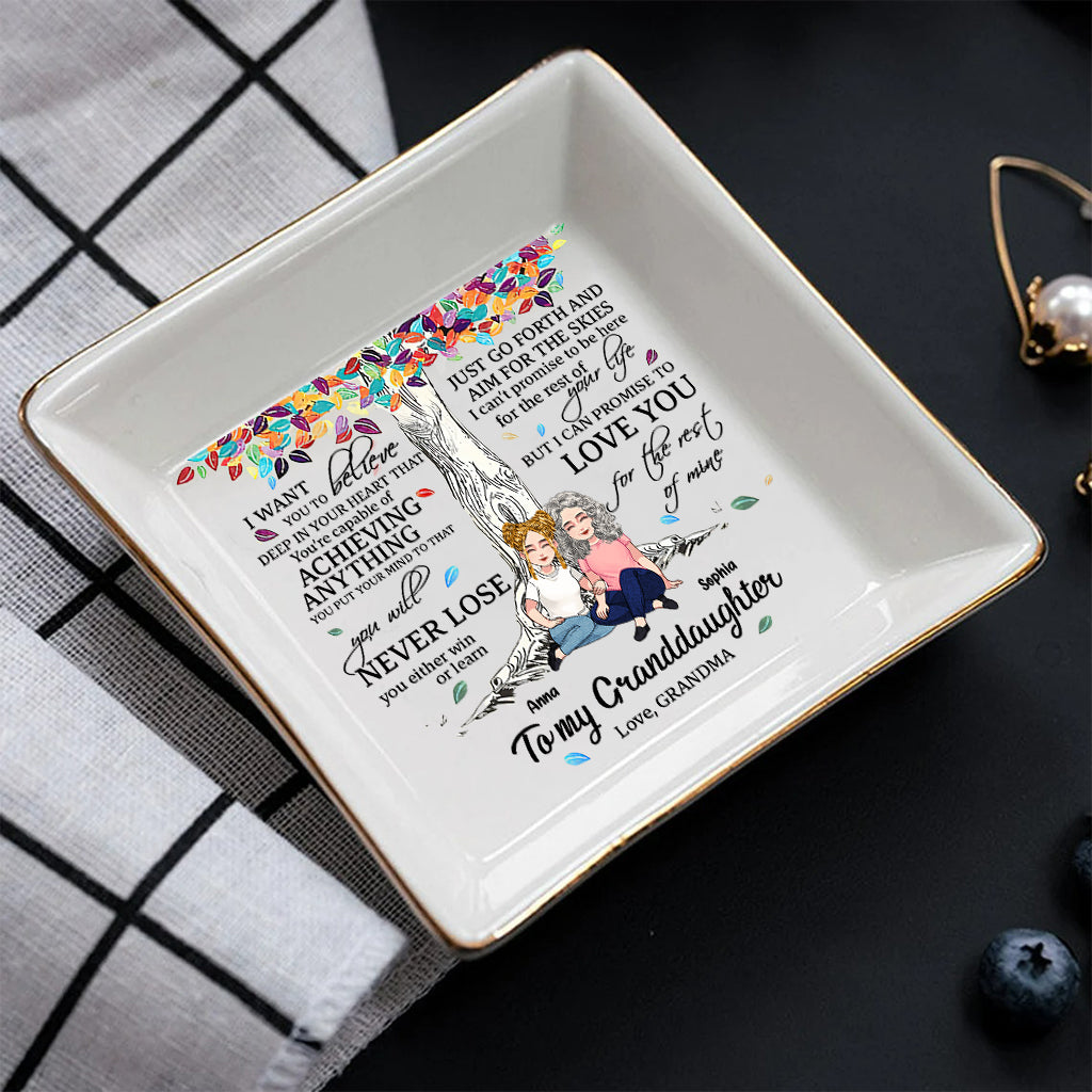 To My Granddaughter - Personalized Mother's Day Grandma Jewelry Dish