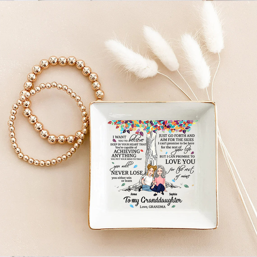 To My Granddaughter - Personalized Mother's Day Grandma Jewelry Dish