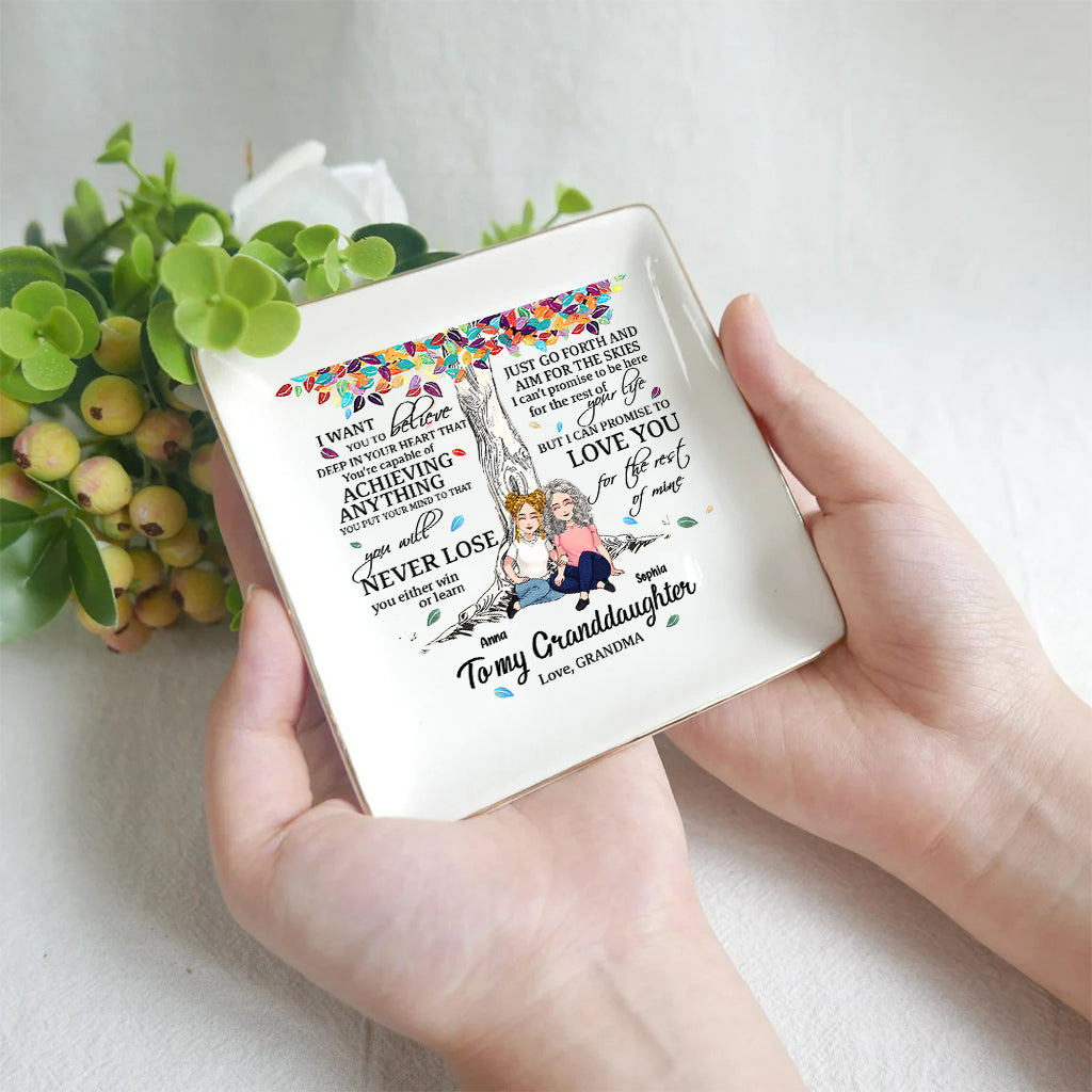 To My Granddaughter - Personalized Mother's Day Grandma Jewelry Dish