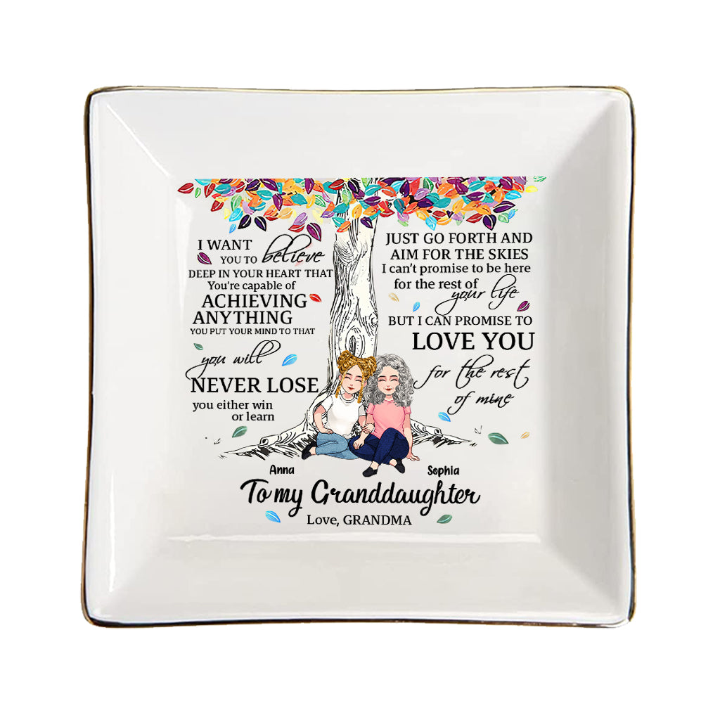 To My Granddaughter - Personalized Mother's Day Grandma Jewelry Dish