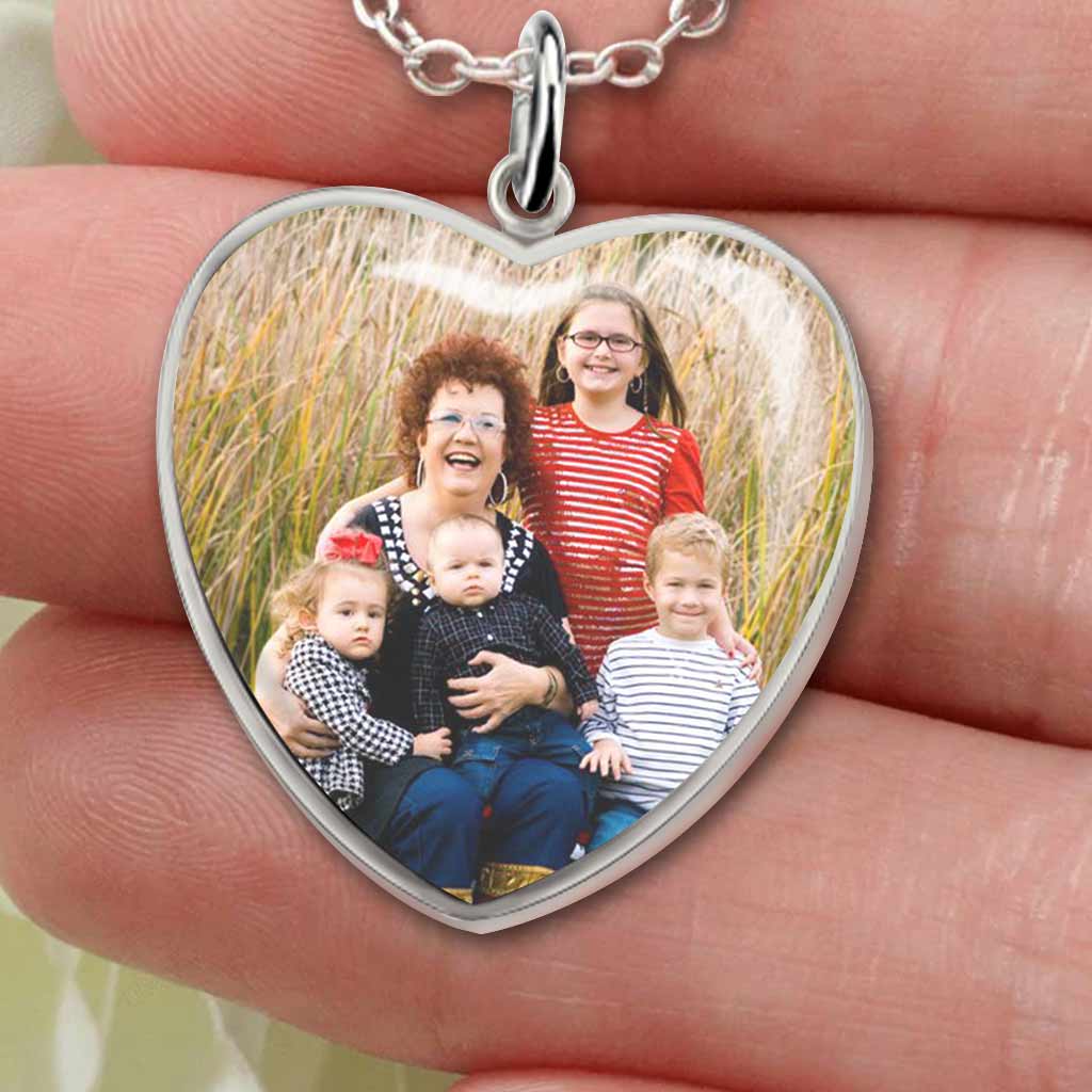 Whenever You Touch This Heart - Personalized Mother's Day Grandma Heart Pendant Necklace