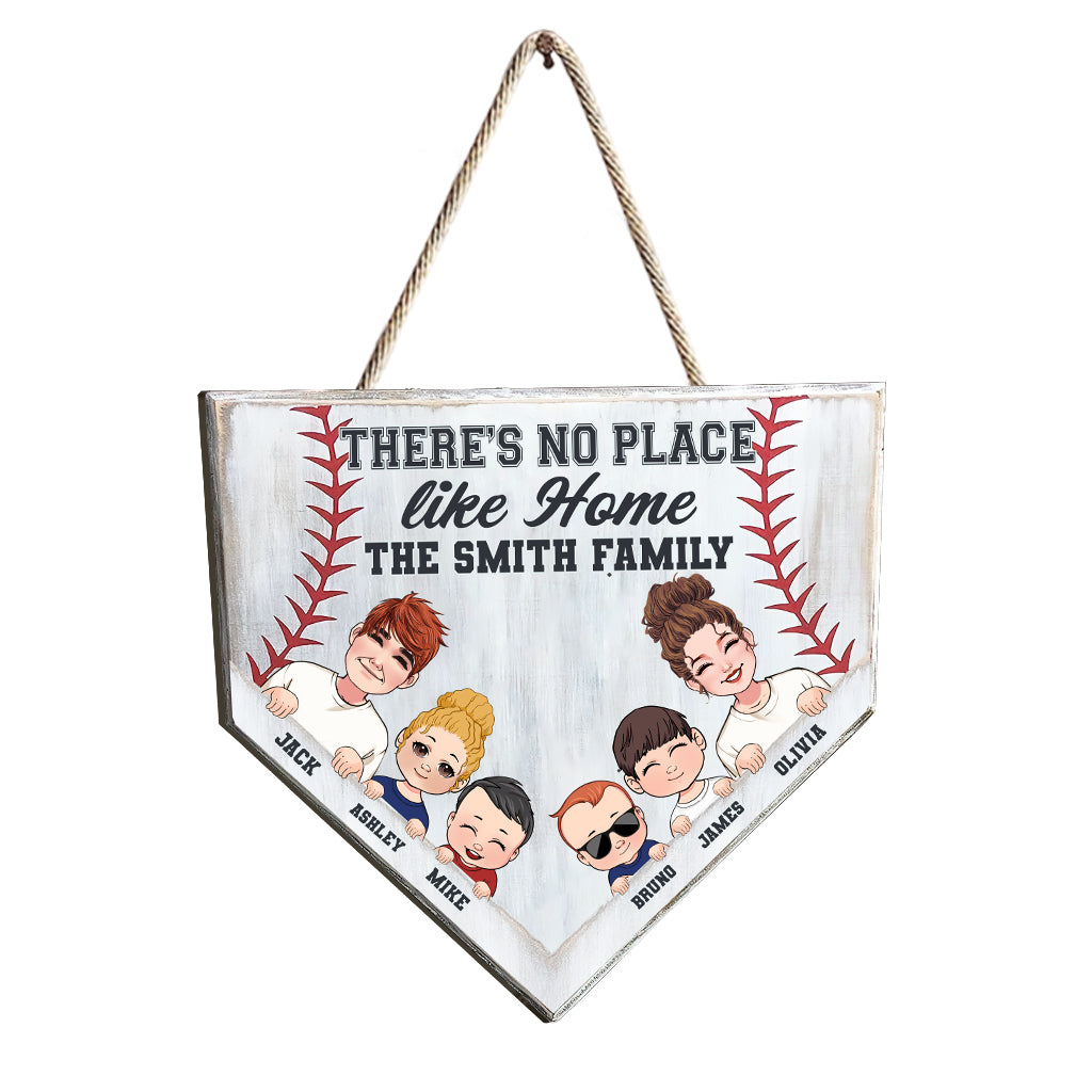 Il n'y a pas de meilleur endroit que chez soi - Panneau en bois personnalisé sur le thème du baseball