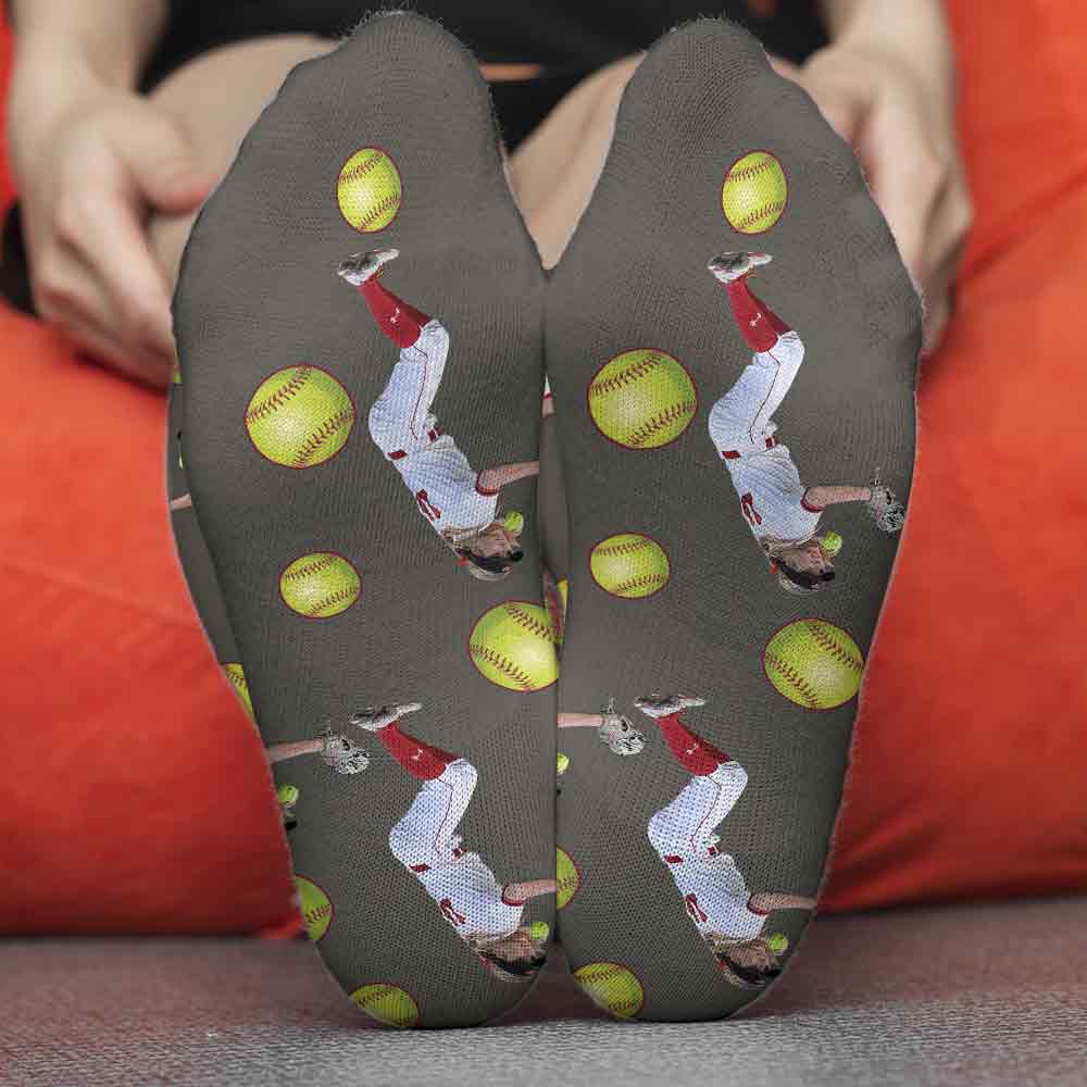 Lucky Game Day Socks - Personalized Softball Socks
