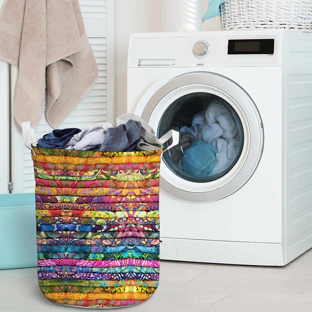 Stack Of Fabric - Quilting 3D Pattern Print Storage Basket