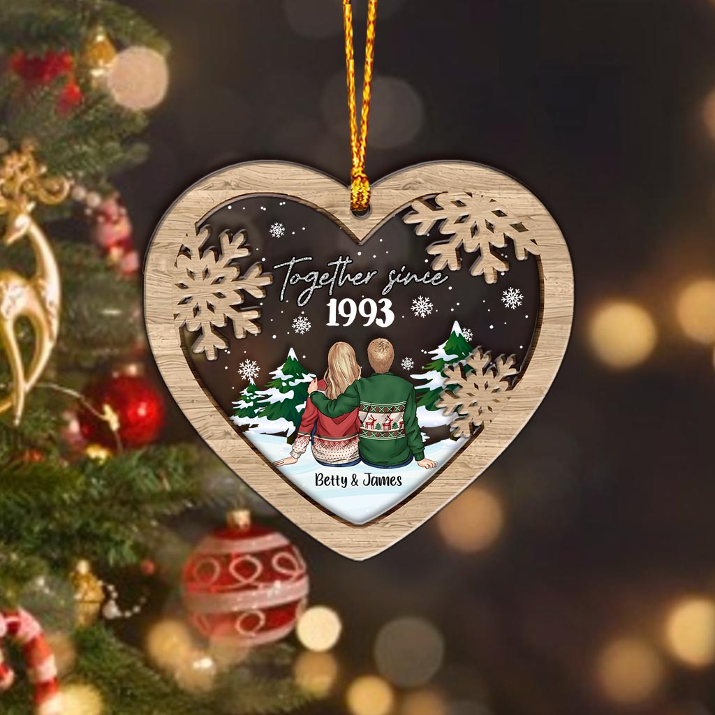 Together Since - Personalized Christmas Couple Layers Mix Ornament