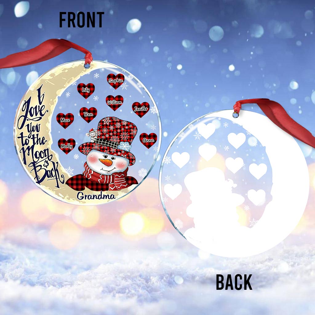 I Love You To The Moon - Gift for grandma, grandpa, mom, dad - Personalized Ornament