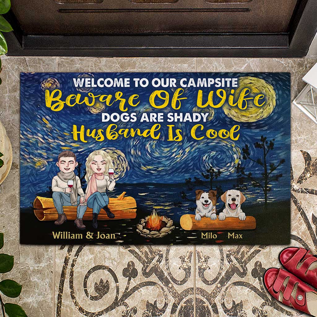 Welcome To Our Campsite - Personalized Couple Camping Doormat