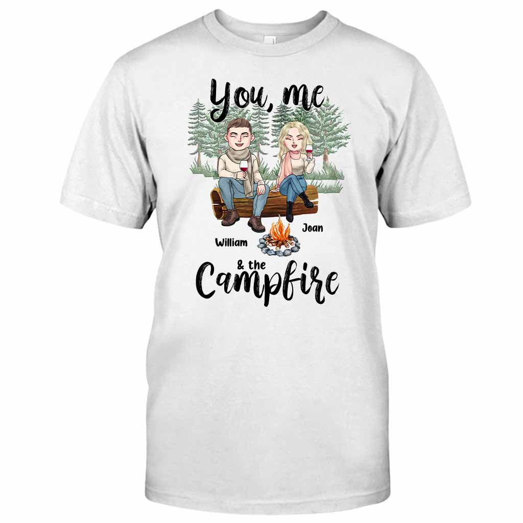 You Me And The Campfire - Personalized Couple Camping T-shirt and Hoodie