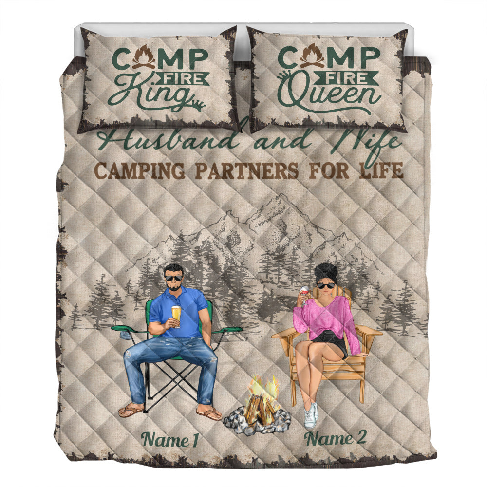 Campingpaar – Personalisiertes Camping-Bettdecken-Set für Paare