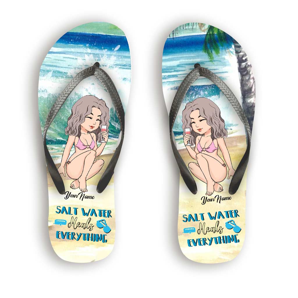Salzwasser heilt alles – Personalisierte Flip-Flops für Meeresliebhaber