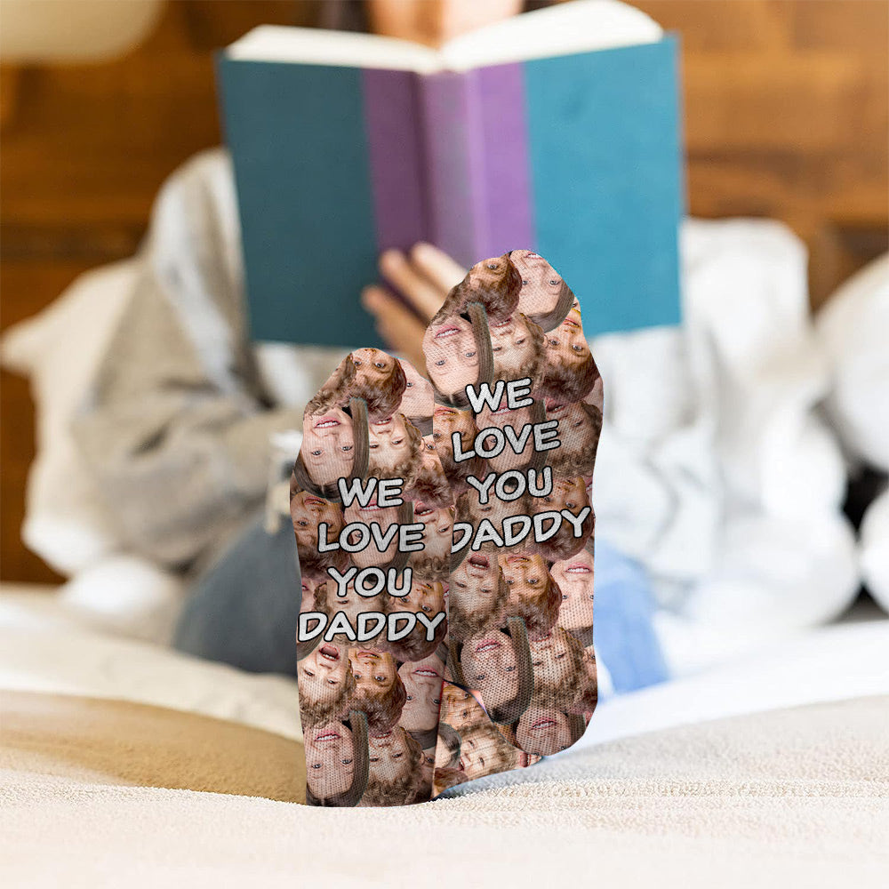 Love You Dad - Gift for dad, grandma, grandpa, mom, uncle, aunt, brother, sister, son, daughter, granddaughter, grandson, husband, wife, boyfriend, girlfriend - Personalized Socks