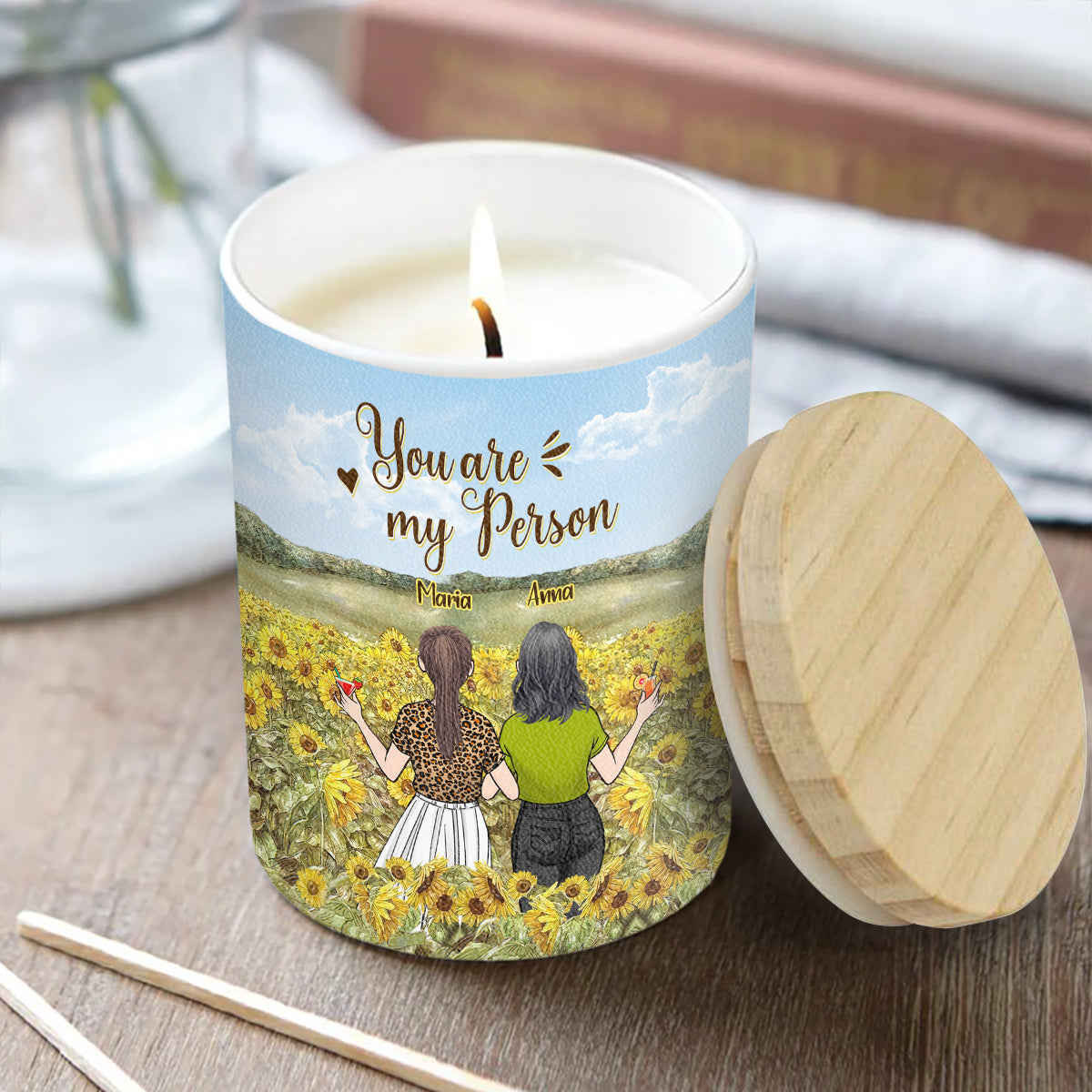 You Are My Person - Personalized Bestie Candle With Wooden Lid