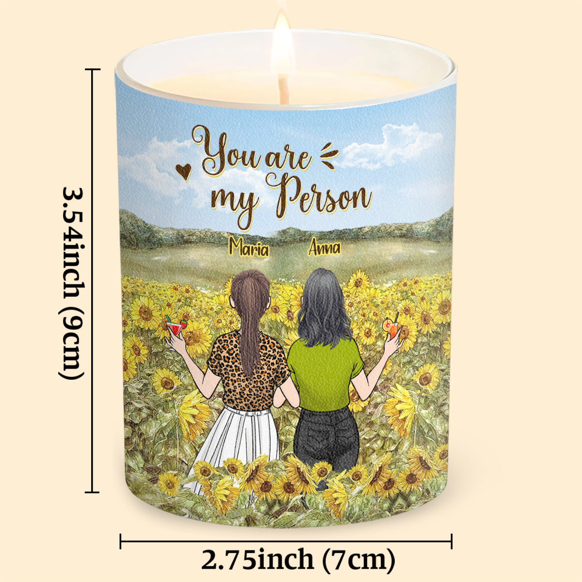 You Are My Person - Personalized Bestie Candle With Wooden Lid