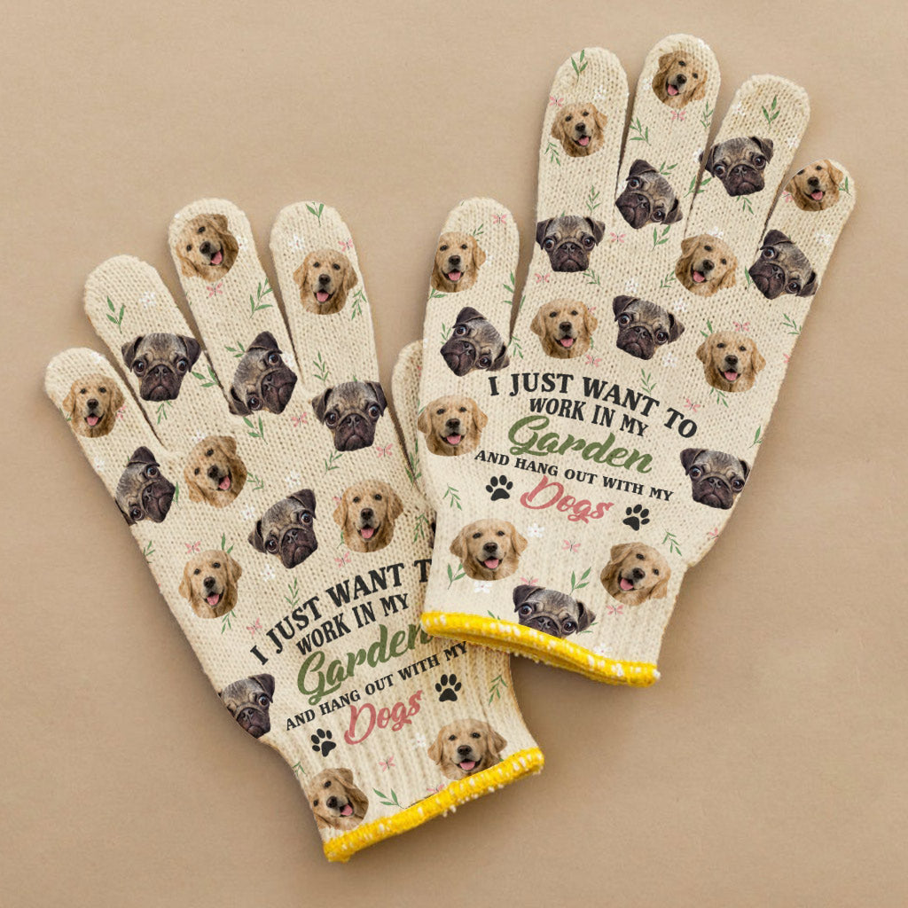I Just Want To Work In My Garden And Hang Out - Personalized Gardening Garden Gloves