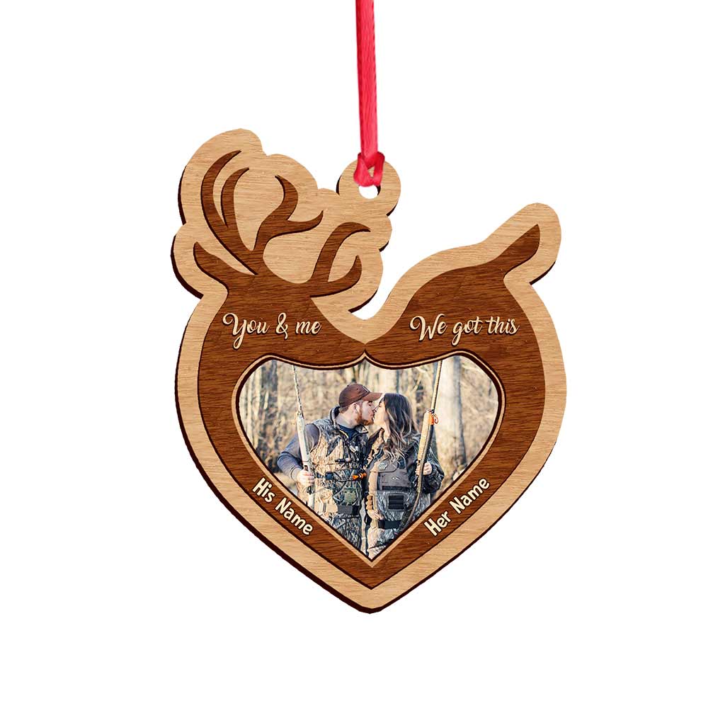 Du und ich, wir schaffen das – Personalisierter Weihnachtsschmuck für die Jagd (beidseitig bedruckt)