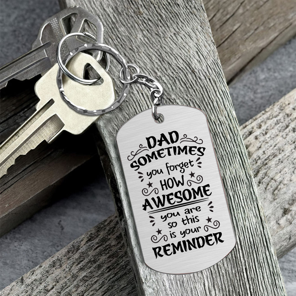 To My Dad - Personalized Father's Day Father Stainless Steel Keychain